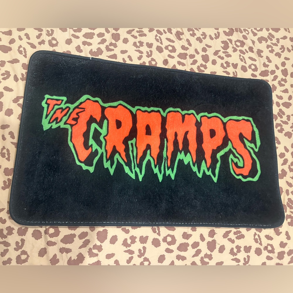 The Cramps Logo Black Mat with Orange & Green Graphic